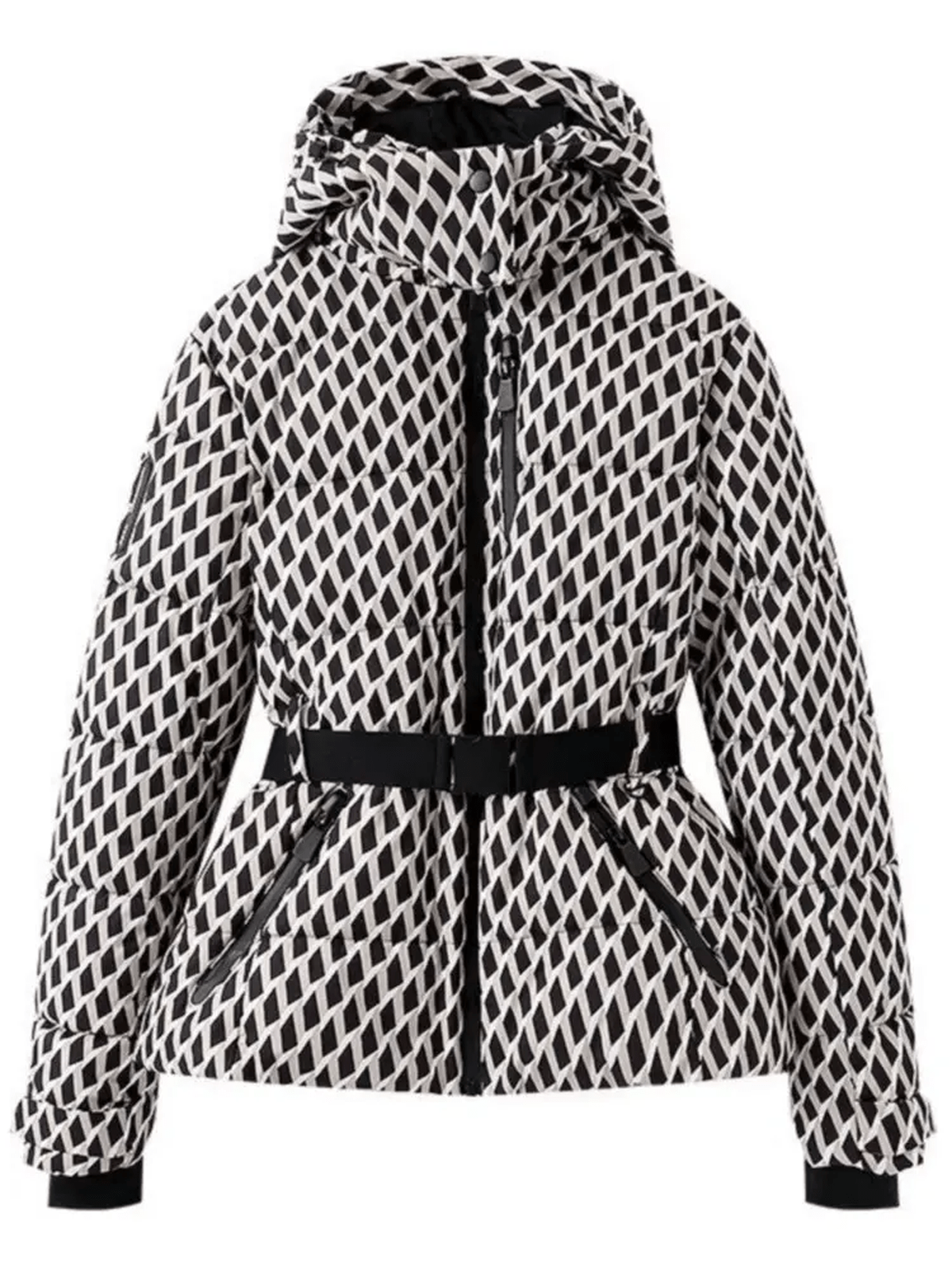Women's Belted Puffer Ski Jacket – Insulated Winter Coat