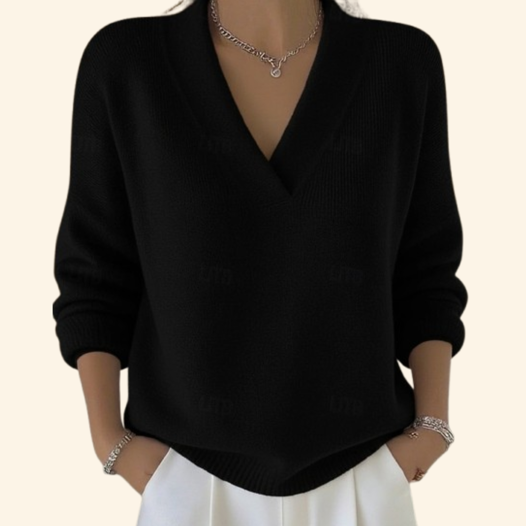 Women's V-Neck Jumper – Soft Knit Pullover