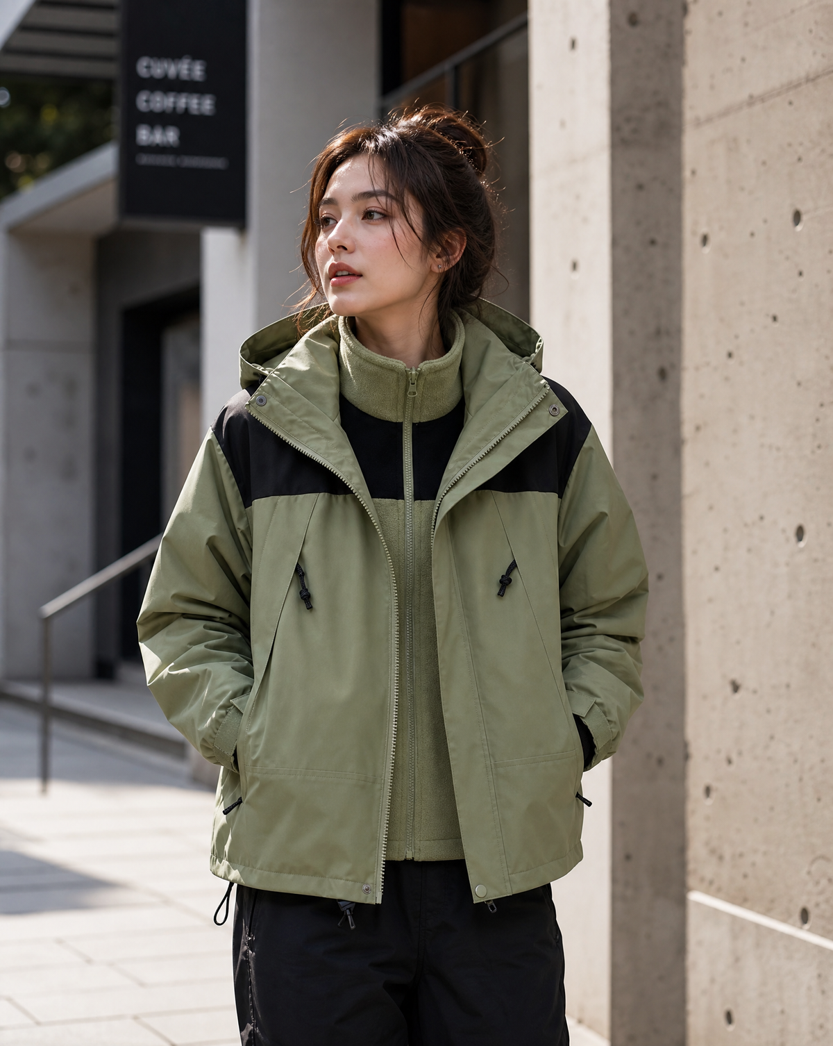 Women's 3-in-1 Fleece Winter Jacket – Waterproof Hooded Coat