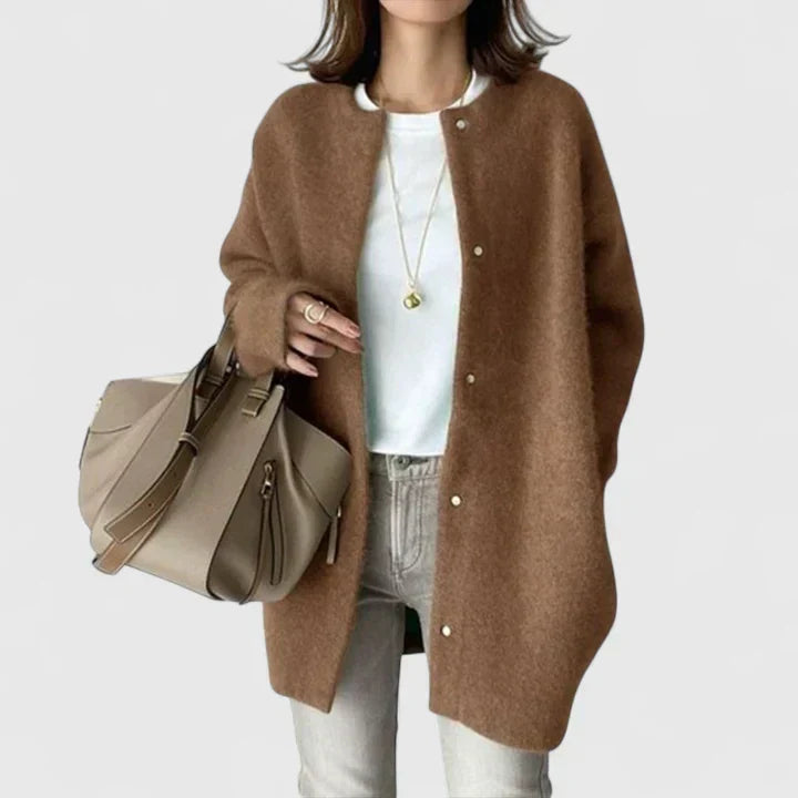 Women's Oversized Longline Duster Cardigan – Wool-Blend Knit