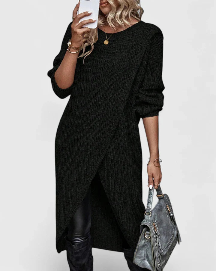 Women's Knit Wrap-Front Jumper Dress – Office