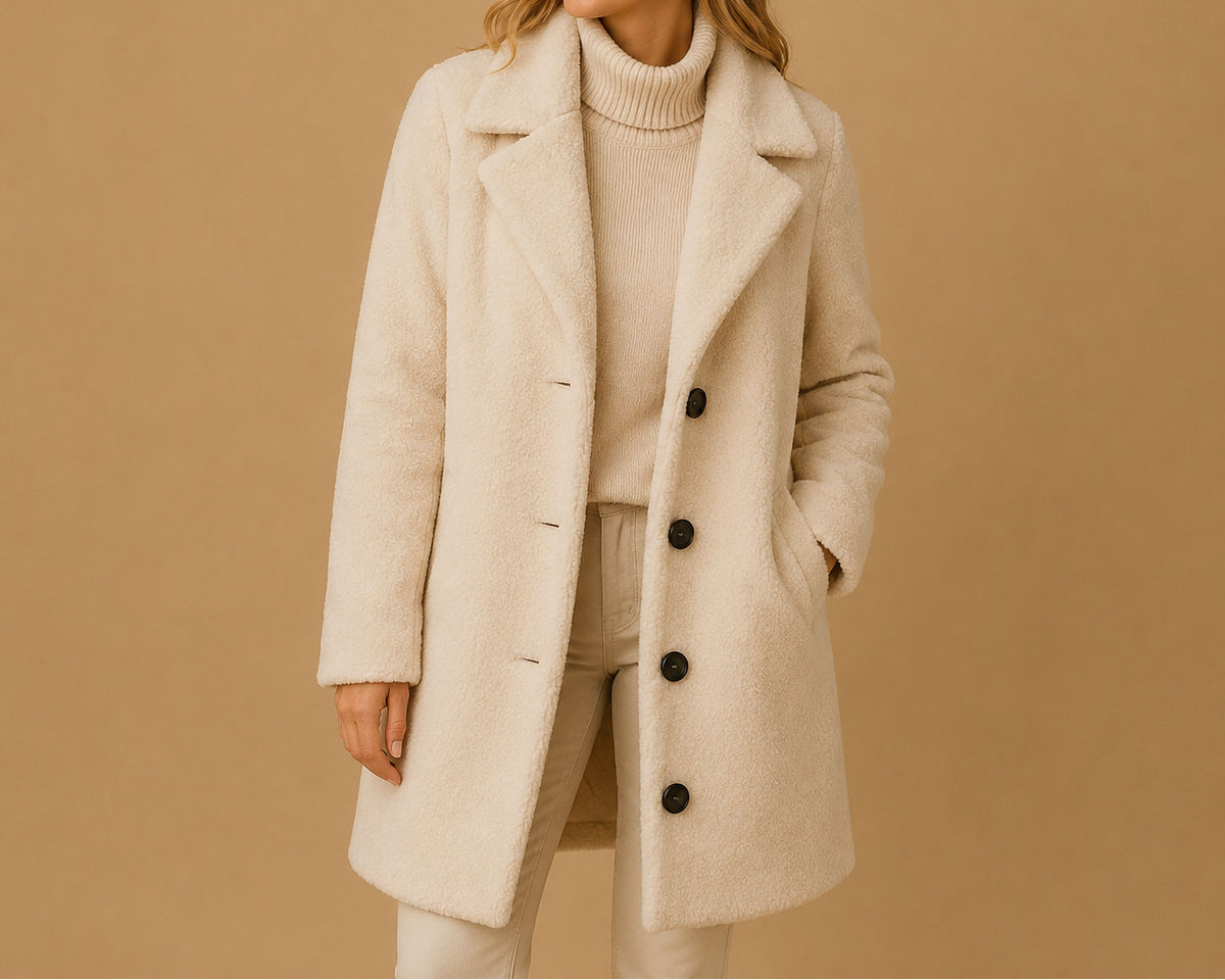 Women's Teddy Coat – Longline Button-Front Winter Coat