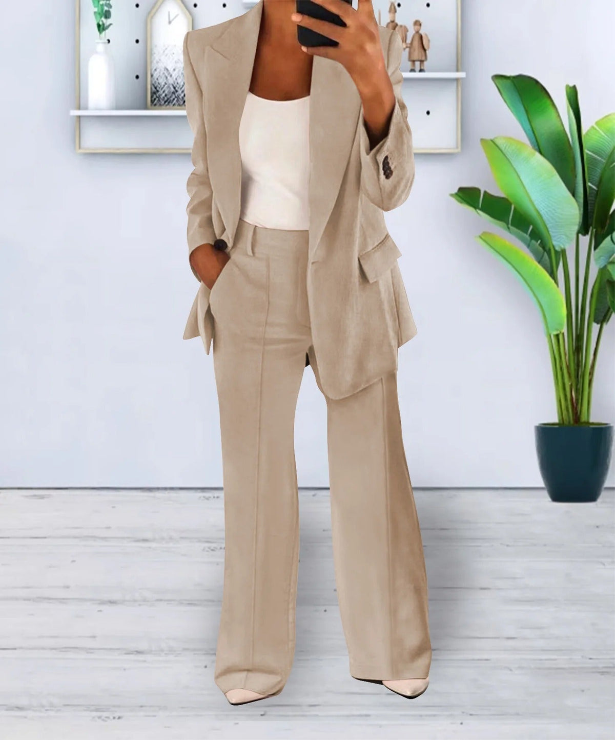 Blazer and Trousers Co Ord Set Women | Wide Leg Trouser Suit