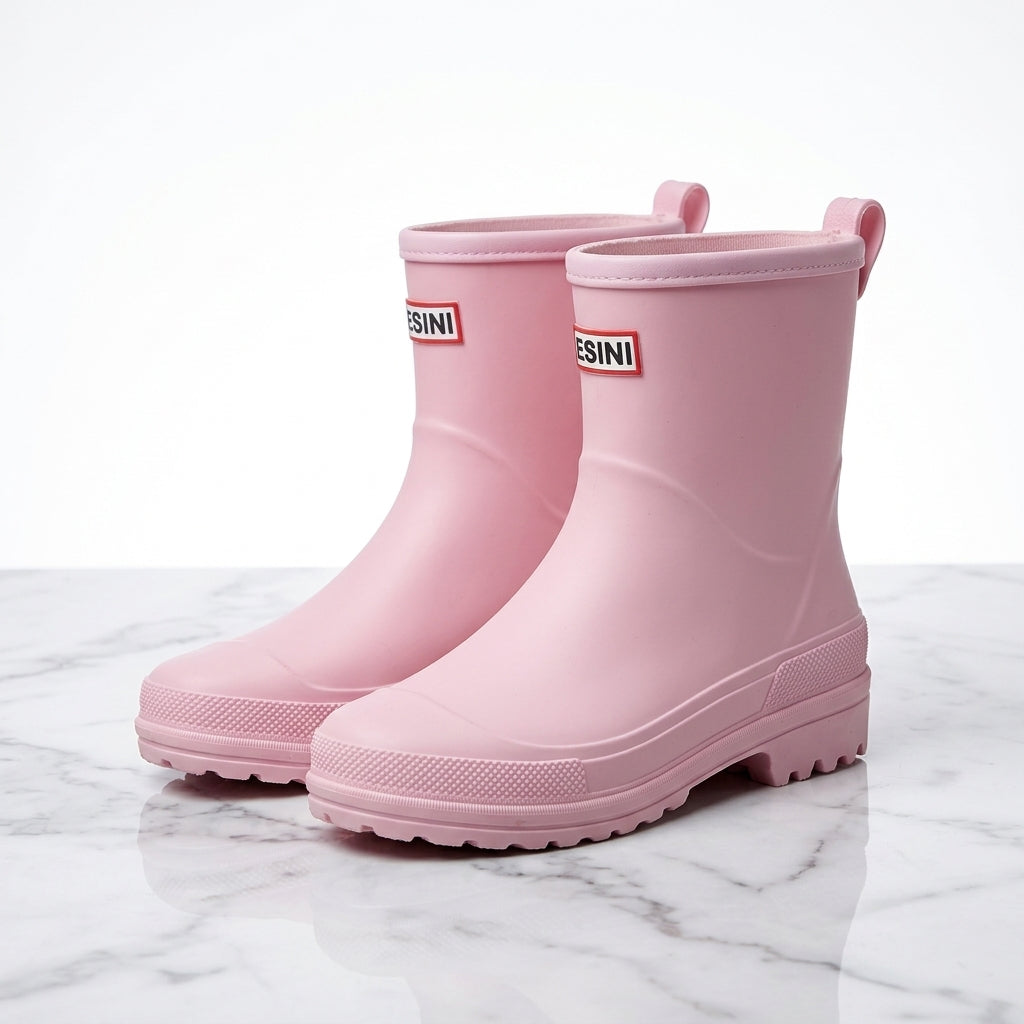 Women's Waterproof Mid-Calf Rain Boots with Non-Slip Sole