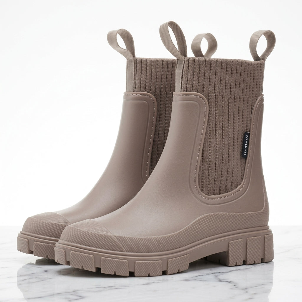 Women's Chunky Chelsea Boots – Ribbed-Knit Ankle Boots