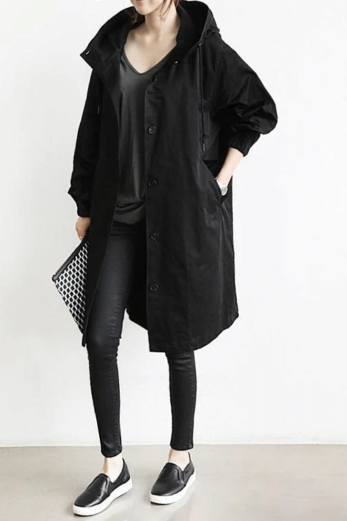Women's Hooded Longline Mac – Oversized Fit