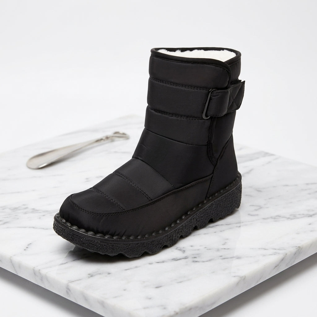 Women's Waterproof Quilted Snow Boots – Fur-Lined Non-Slip