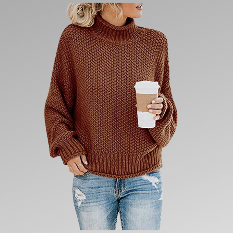 Women's Chunky Knit Jumper - Oversized Fit – Brown