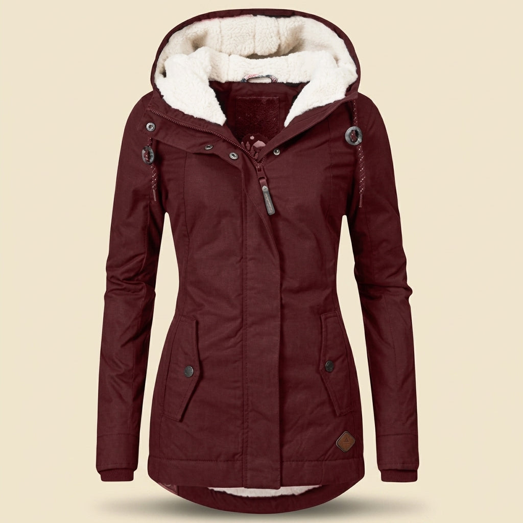 Women's Fleece-Lined Hooded Parka – Sherpa Winter Jacket