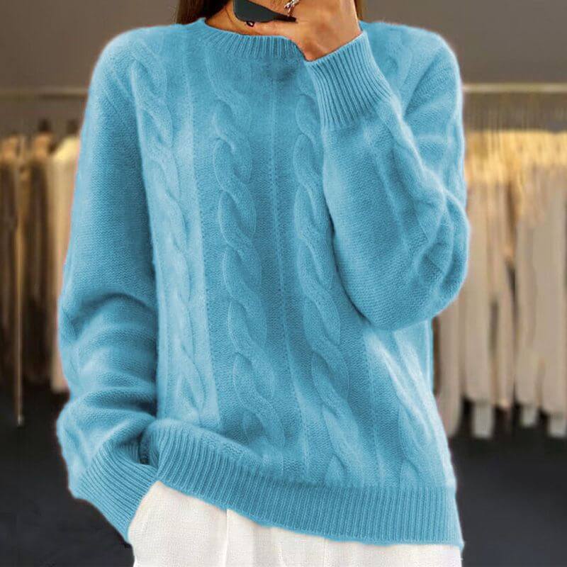 Women's Cable Knit Jumper – Soft Wool-Blend