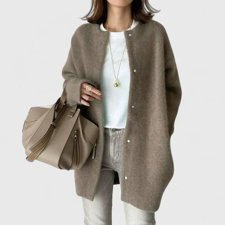 Women's Oversized Longline Duster Cardigan – Wool-Blend Knit