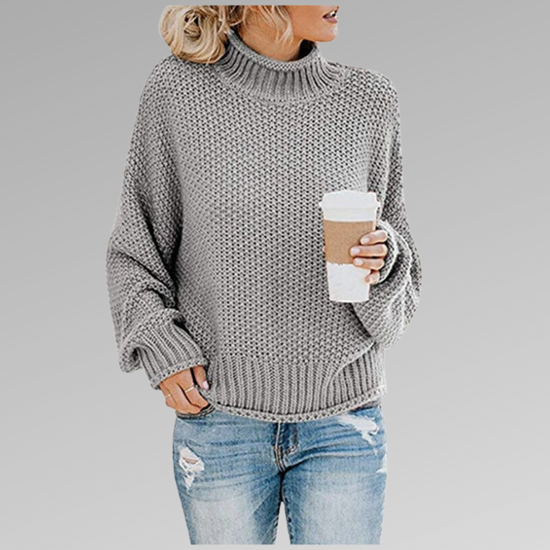 Women's Chunky Knit Jumper - Oversized Fit – Grey