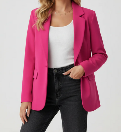 Women's Tailored Blazer – Single Breasted Notch Lapel Blazer Jacket