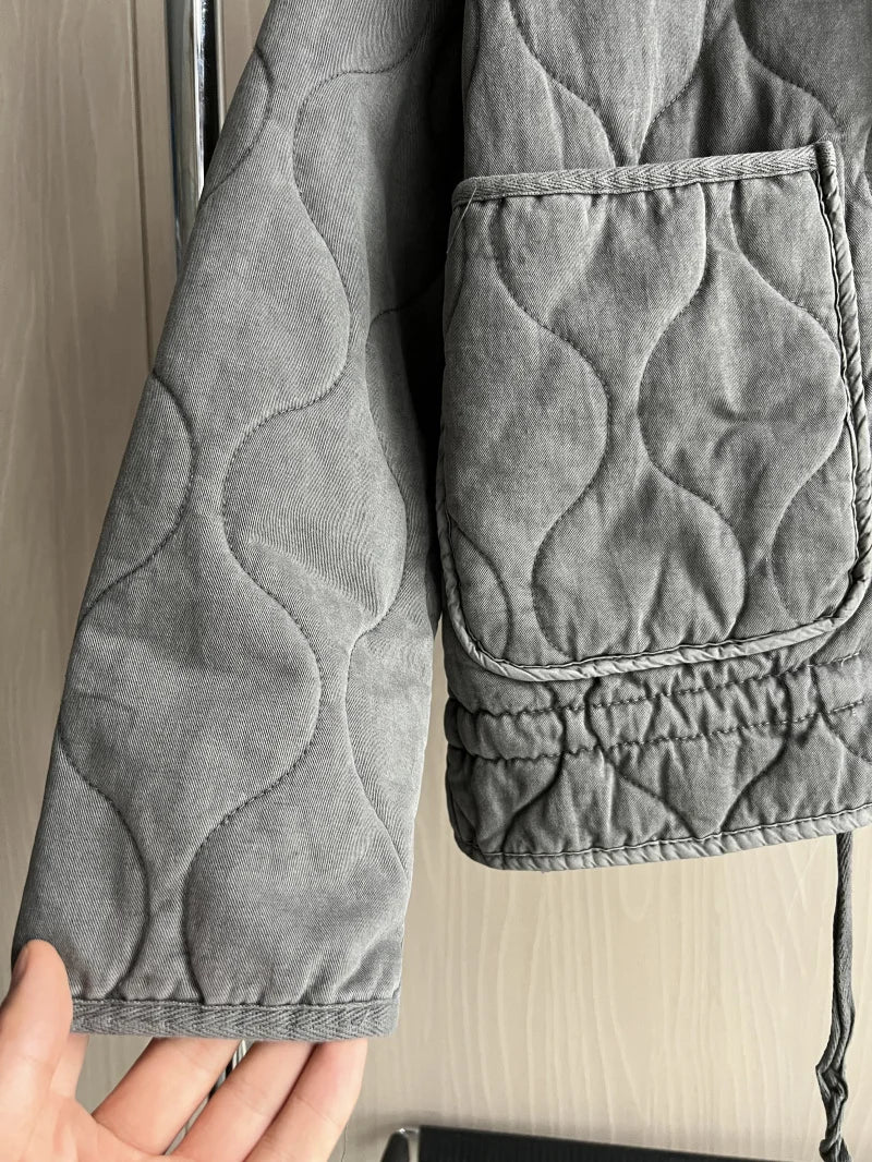 Women's Quilted Puffer Jacket – High Collar Zip Up Coat
