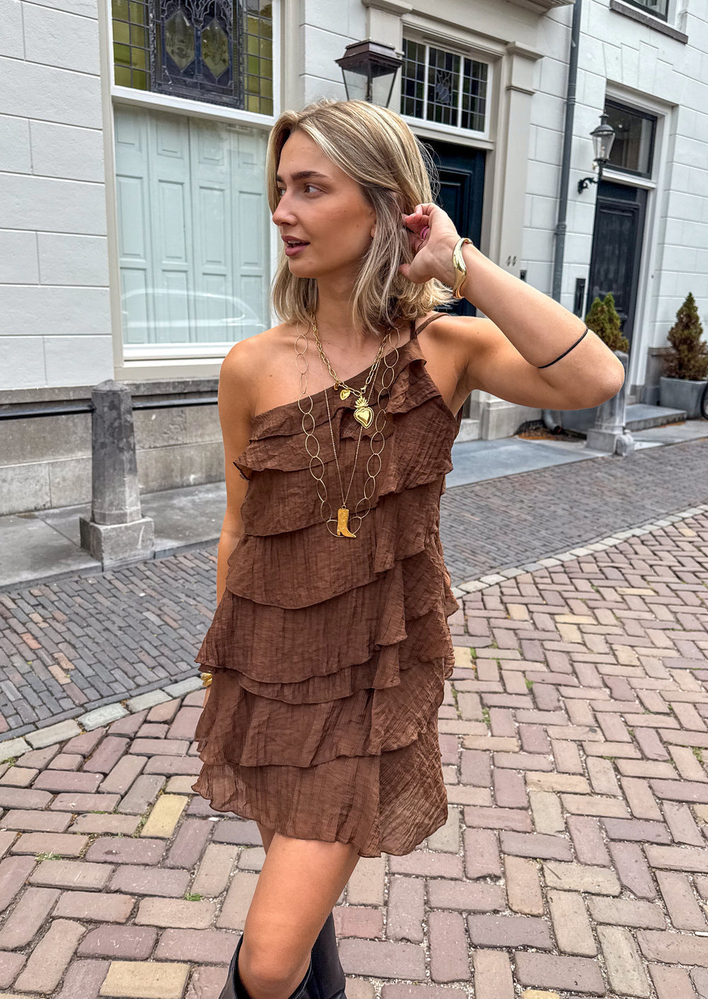 Women's Tiered Ruffle Mini Dress – Strappy Summer Party
