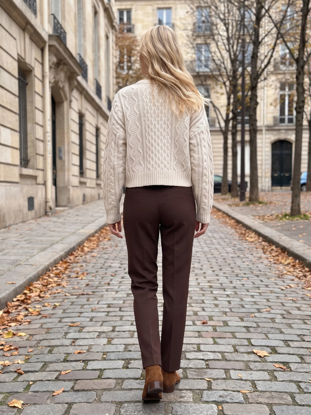 Women's Cable Knit Cropped Cardigan – Button Front Winter Knitwear