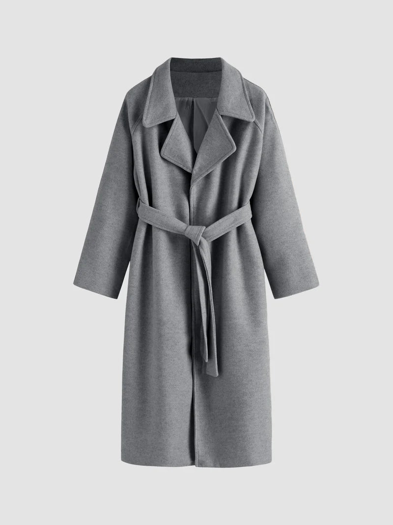 Women's Wool-Blend Belted Coat – Longline