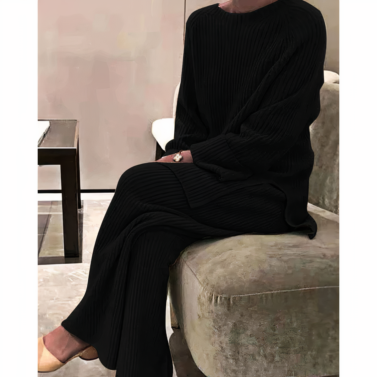 Women's Ribbed Knit Jumper & Trouser Co-ord Set