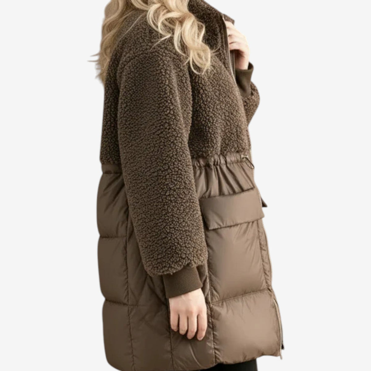 Women's Teddy Fleece Puffer Coat – Longline Winter Coat