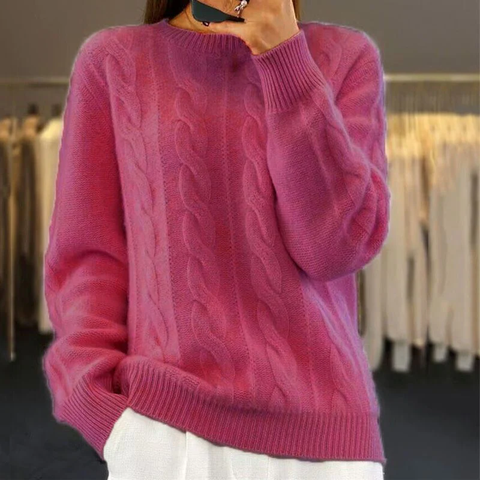 Women's Cable Knit Jumper – Soft Wool-Blend