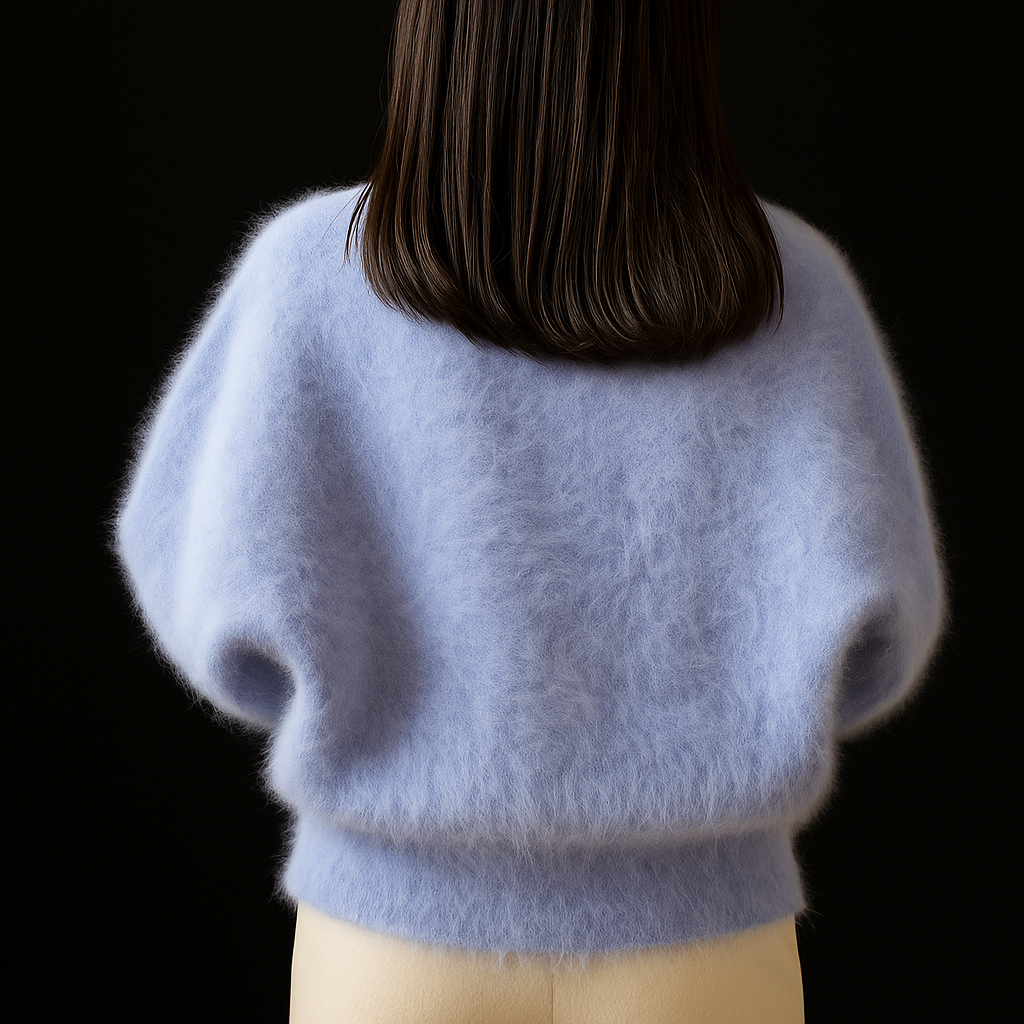 Women's Fluffy Knit Cardigan – Pearl-Trim Cropped Cardigan