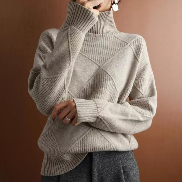 Women's Chunky Knit Roll Neck Jumper