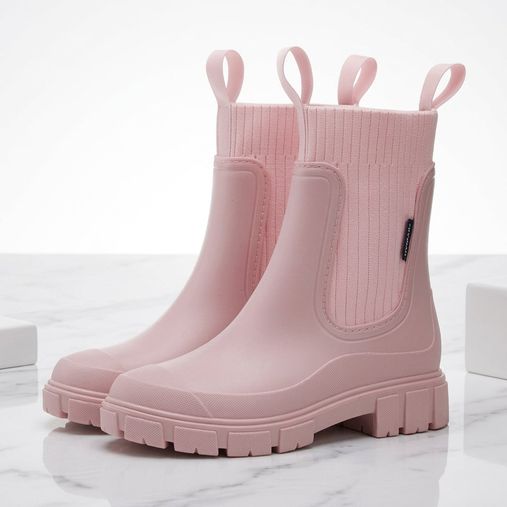 Women's Chunky Chelsea Boots – Ribbed-Knit Ankle Boots