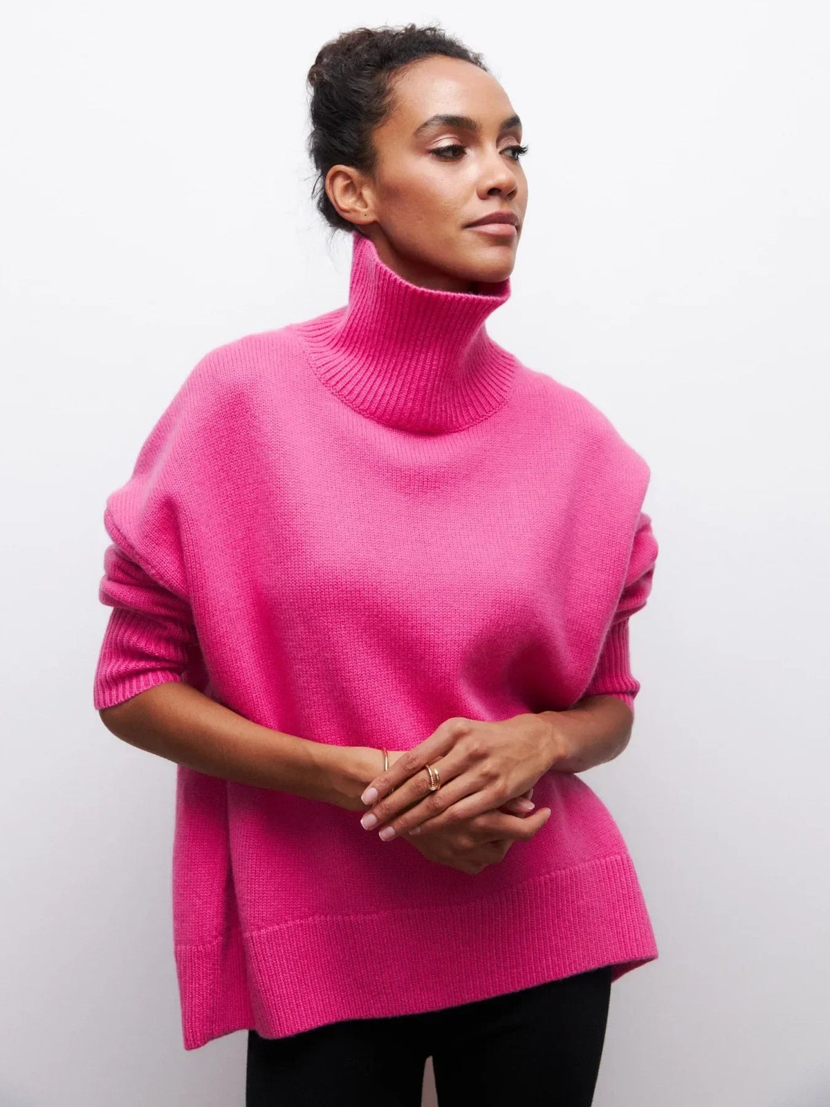 Women's Roll Neck Jumper – Chunky Knit
