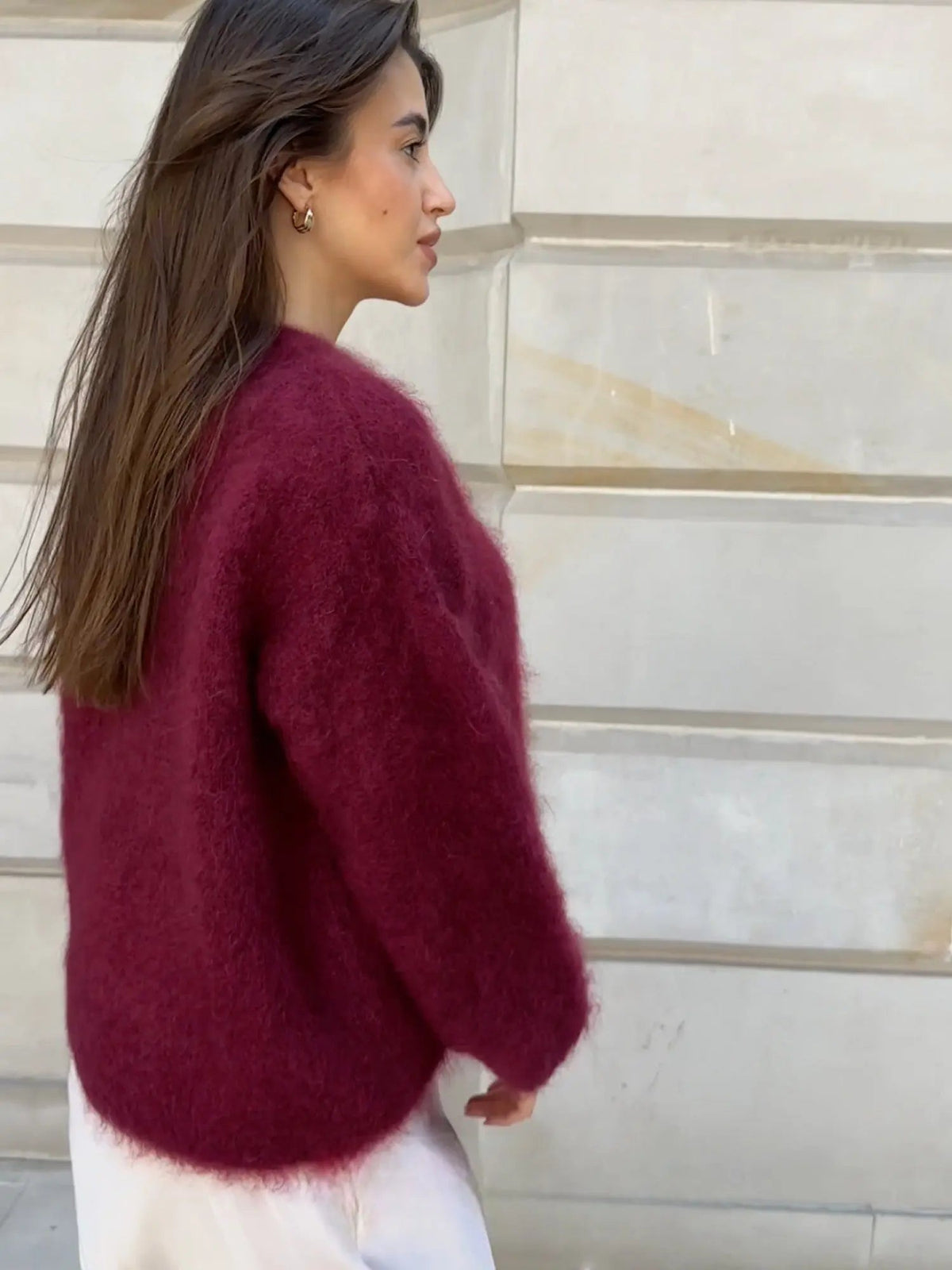 Women's Grey Oversized Mohair Jumper – Cosy Knit