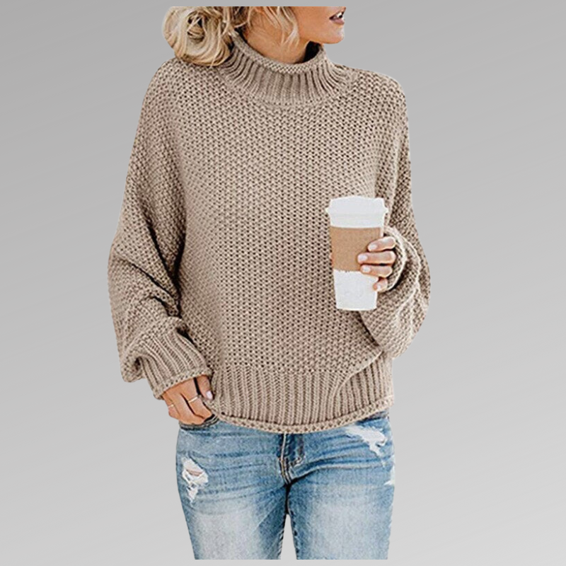Women's Chunky Knit Jumper - Oversized Fit – Beige