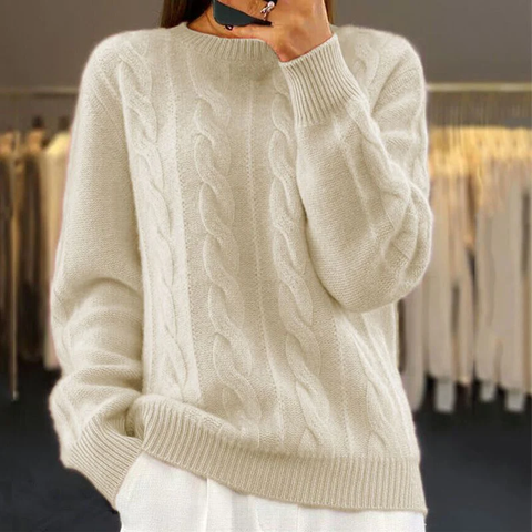 Women's Cable Knit Jumper – Soft Wool-Blend