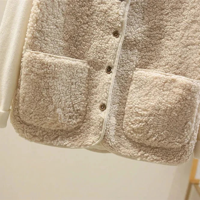 Women's Faux Shearling Gilet – Button-Front