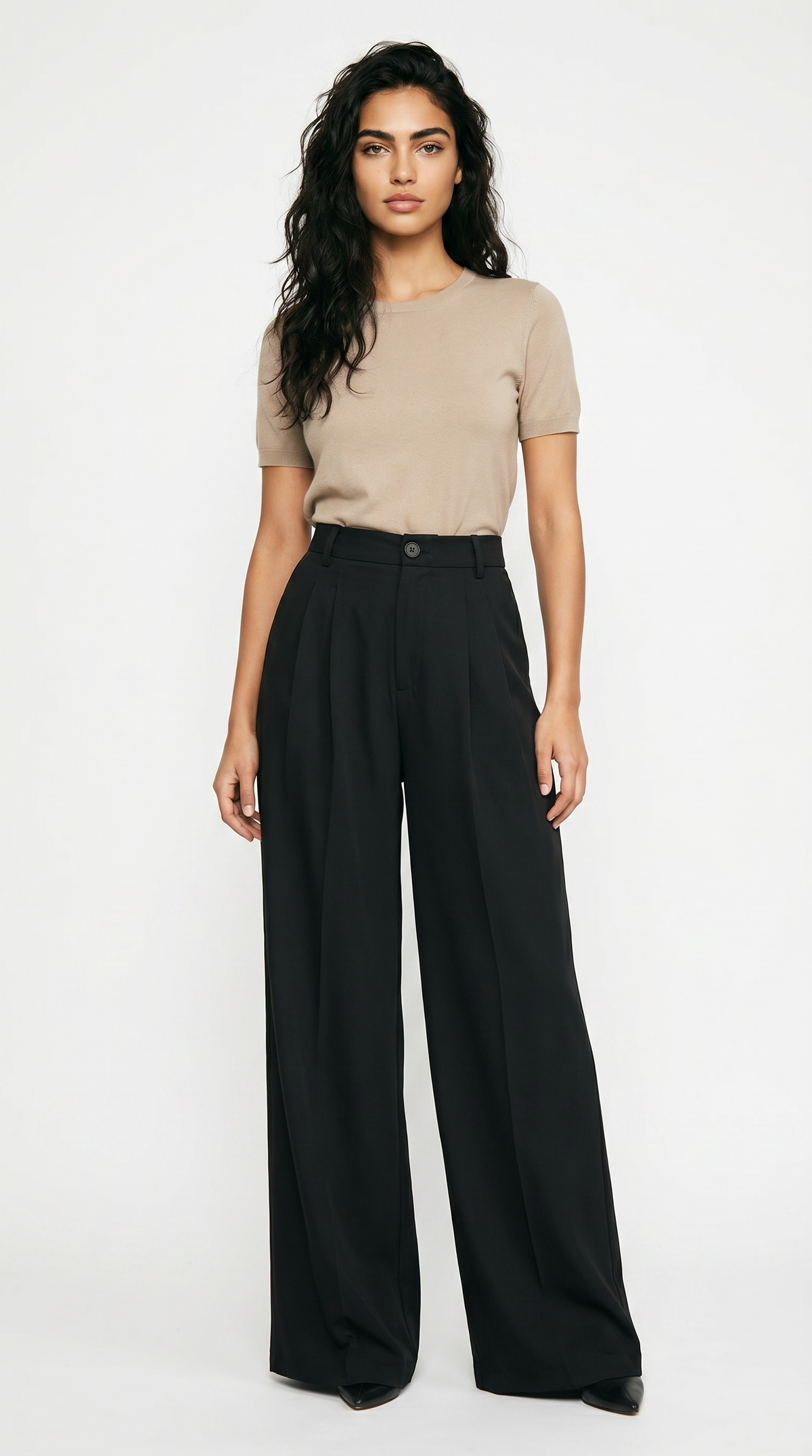 High-Waisted Wide Leg Trousers Women Suit Pants