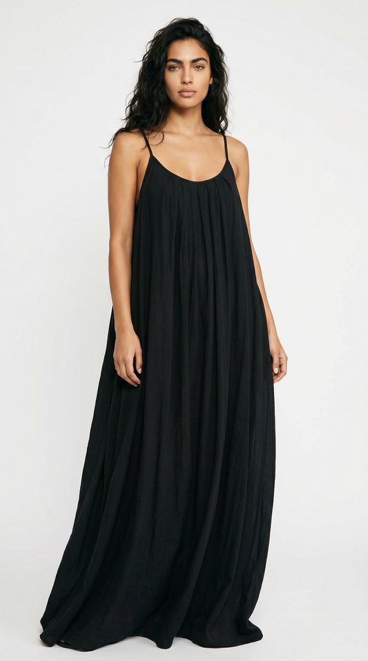 Women's Backless Spaghetti Strap Maxi Dress Loose Fit